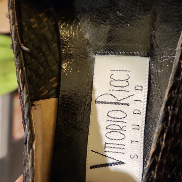 ⭐️HP⭐️VINTAGE Vittorio Ricci Studio, 8½ black woven leather upper #1086 - Picture 4 of 8